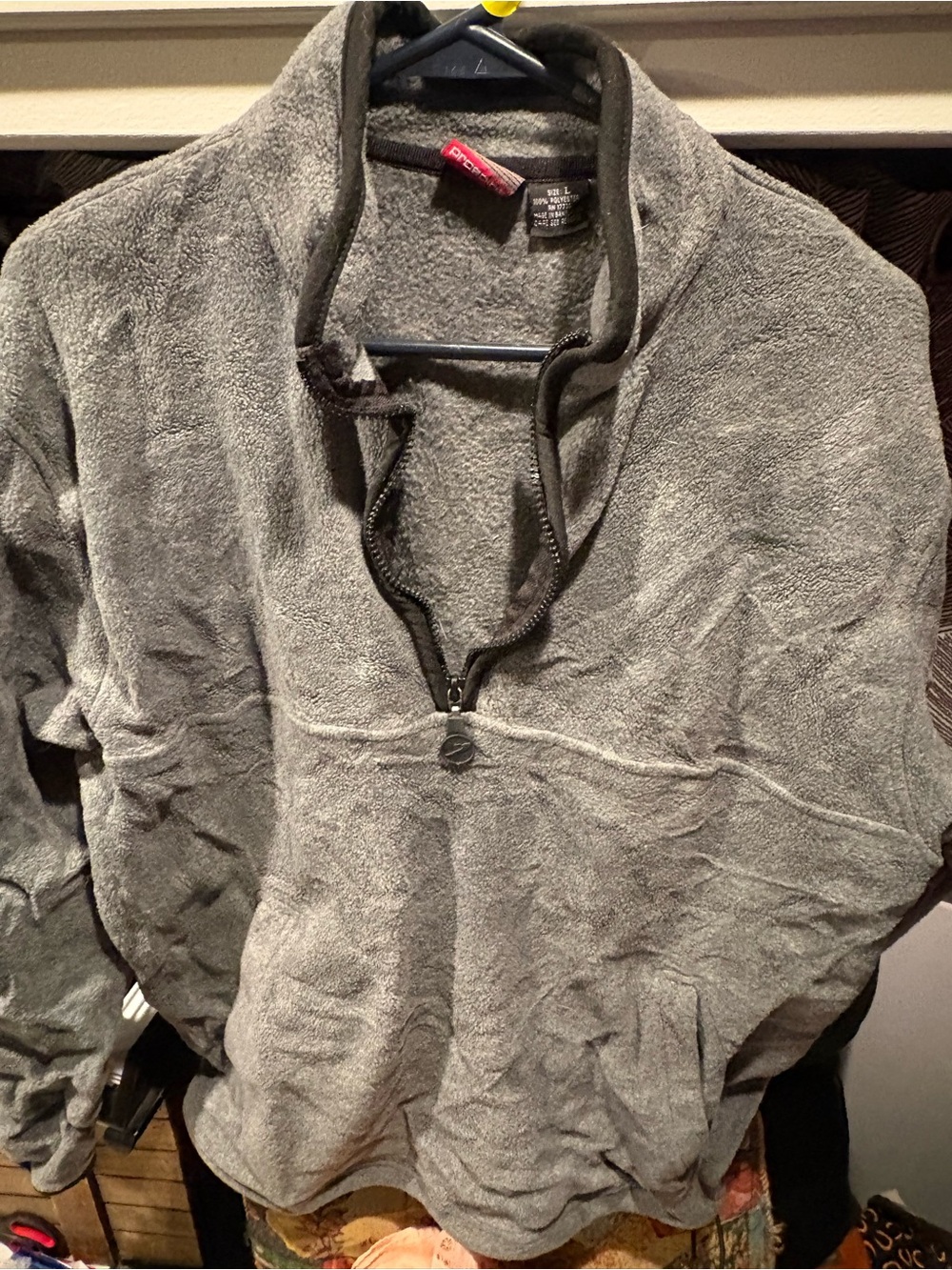 prospirit Men's size L Gray Half-Zip Fleece Pullover
